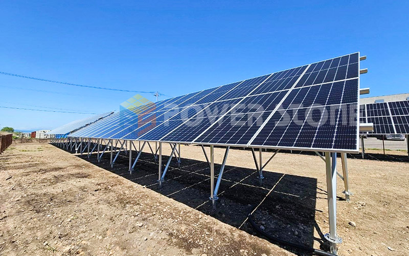 Solar double post ground mounting