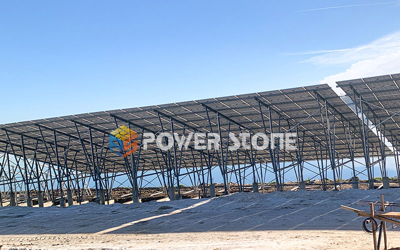 Solar double post ground mounting