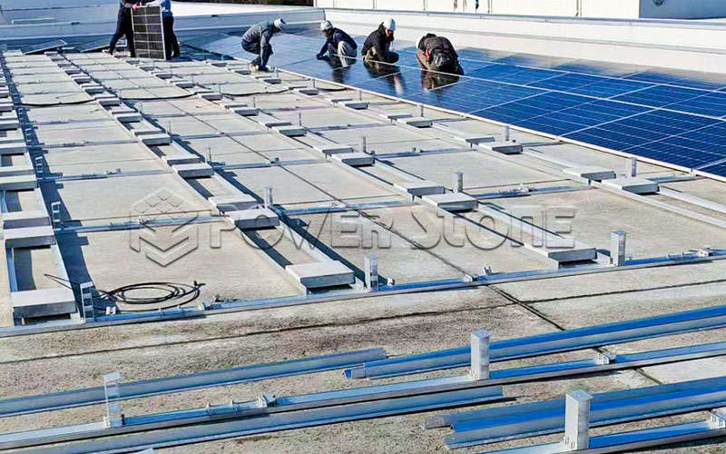Ballasted Solar Flat Roof Solar Mounting