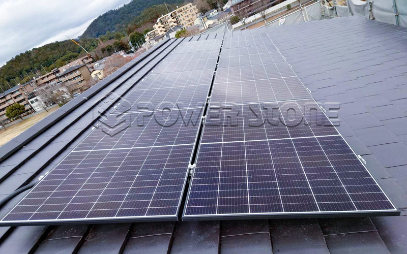 Pitched Tile Roof Solar Roof Mounting System in Japan