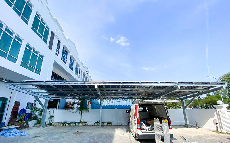 Carbon Steel  Solar Waterproof Car Shed-BIPV in Malaysia