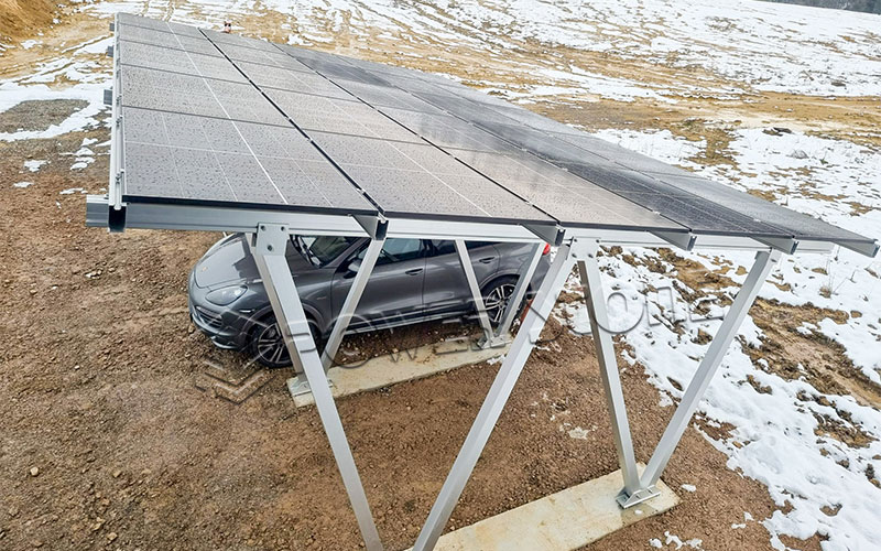 Solar carport system in Denmark