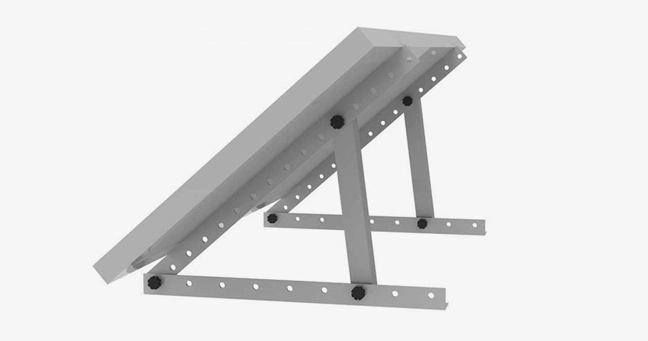 Adjustable ballast solar panel support